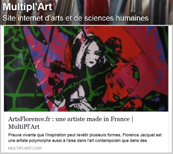 Multipl'Art parle de Artsflorence et florence jacquet - culture et art